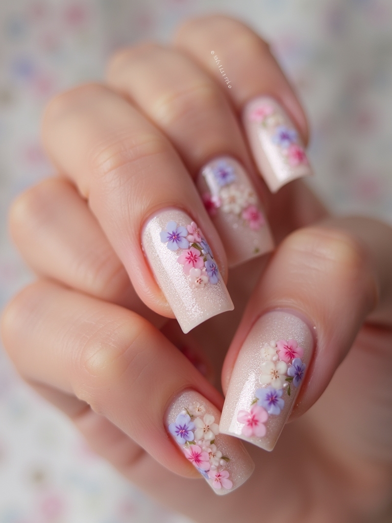 delicate floral nail designs