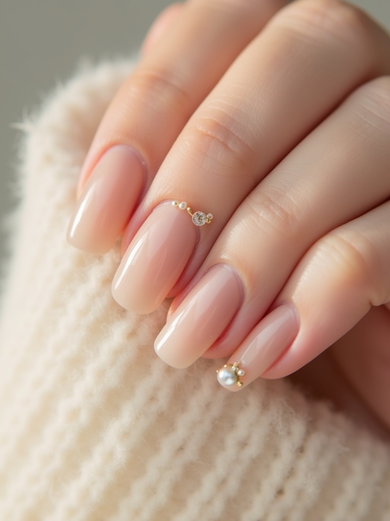 delicate pearl nail art
