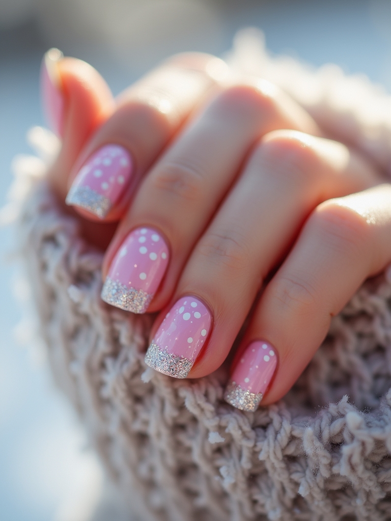 delightful pastel pink polka dots