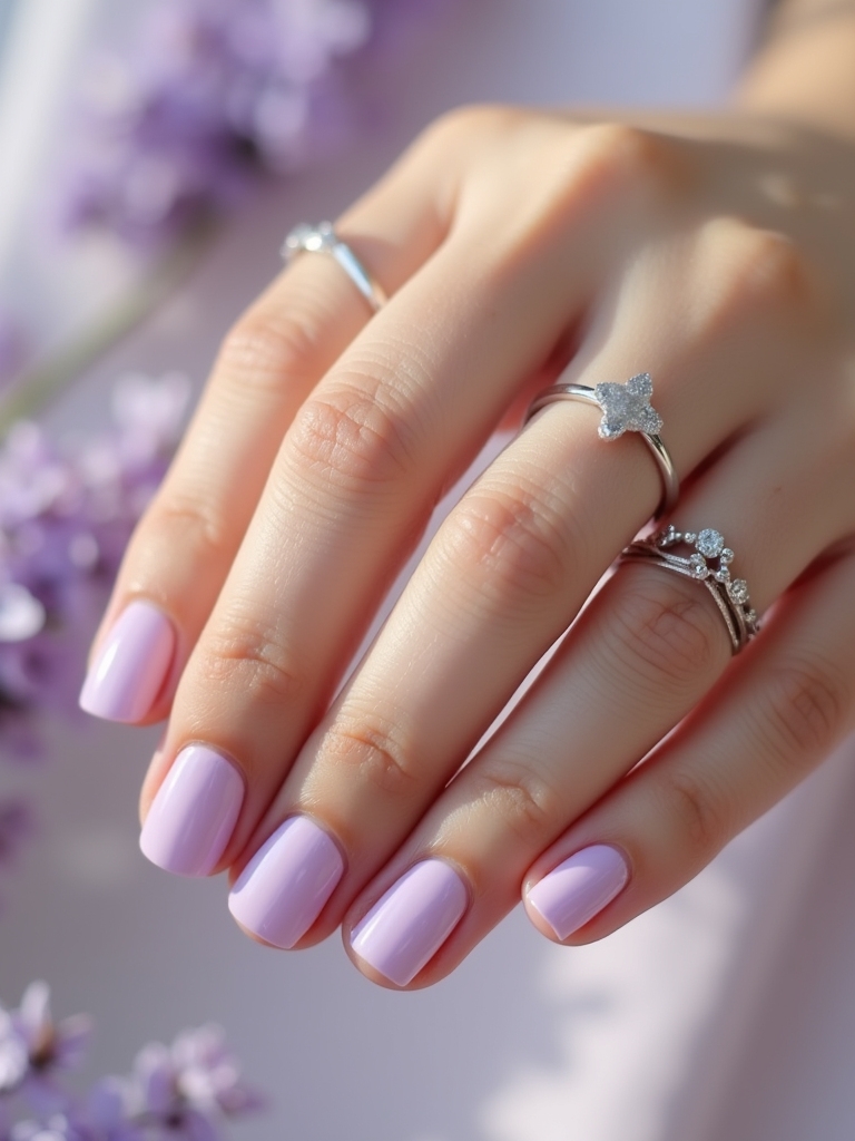 dreamy light lavender nails