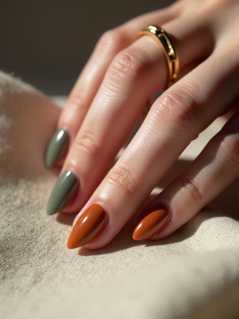earthy tones nail art