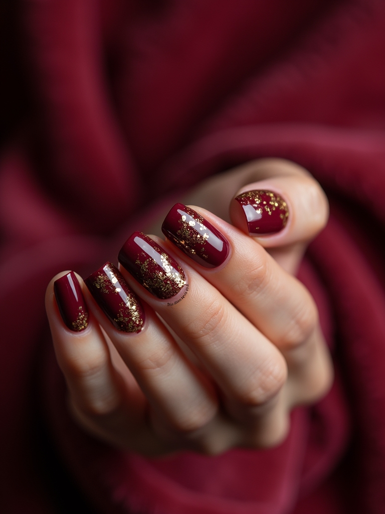 elegant cabernet gold foil