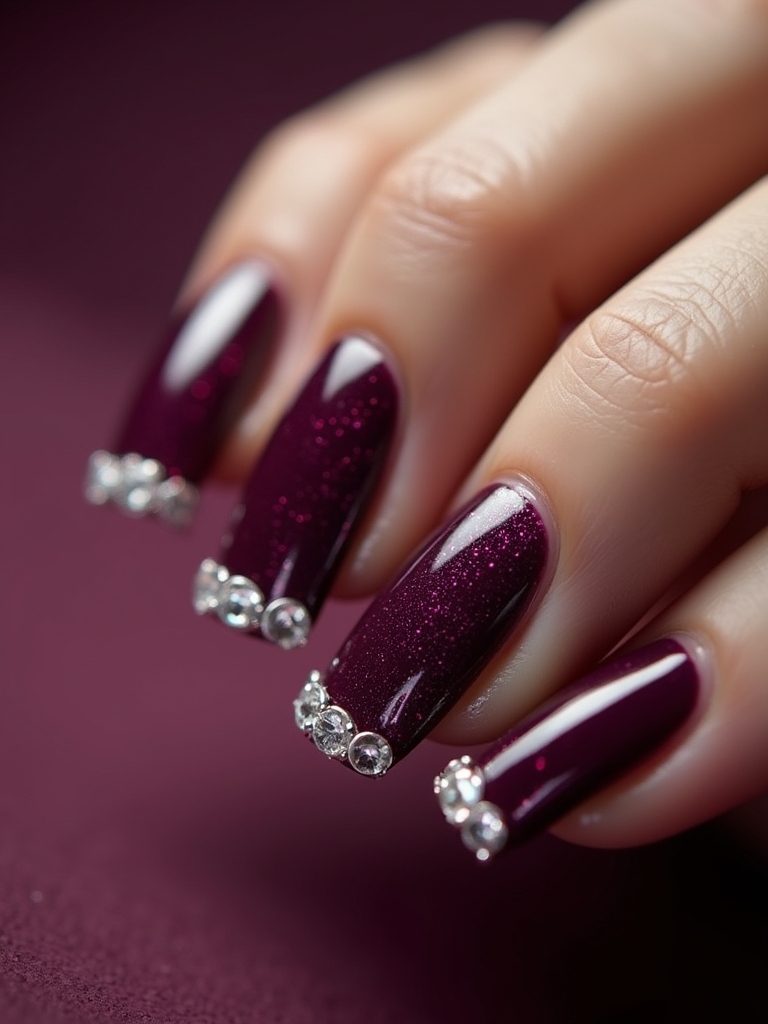 elegant deep plum nails