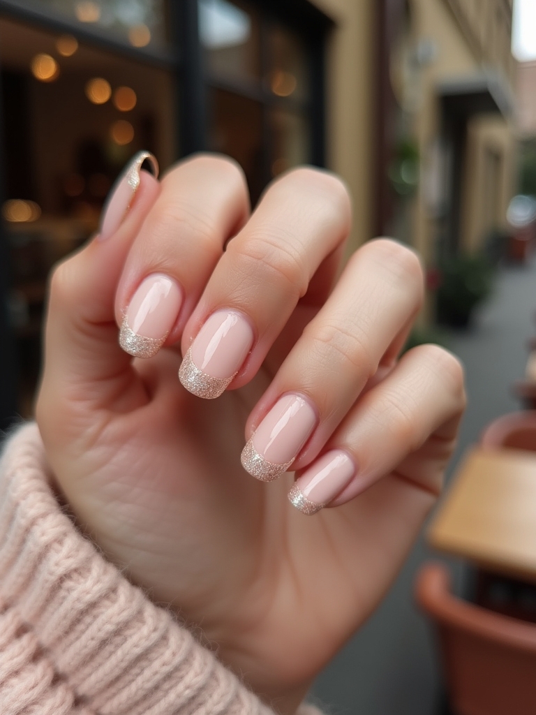 elegant glitter nail accents