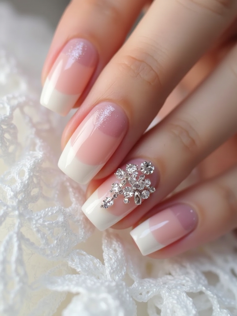 elegant gradient wedding nails