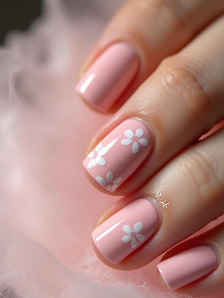 elegant light pink nails