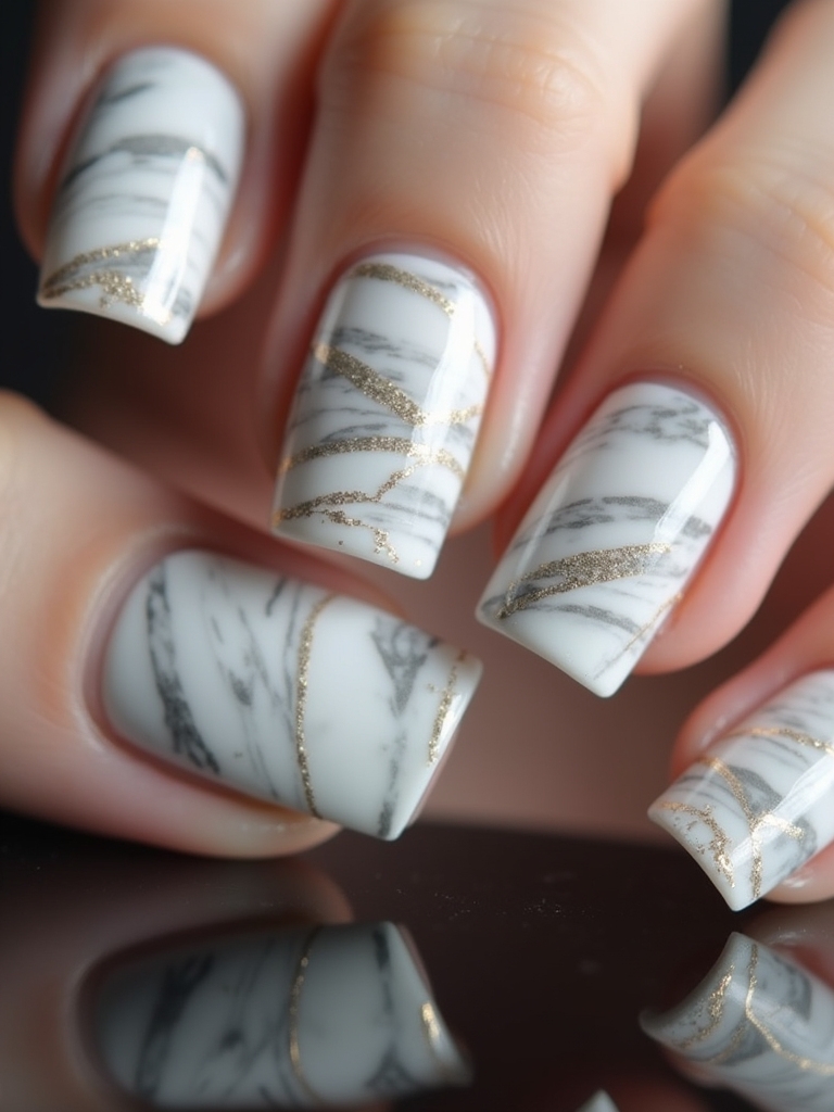 elegant marble nail art