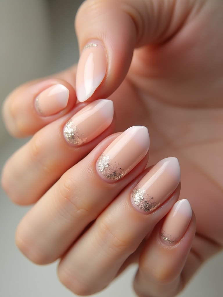 elegant nude gradient nails