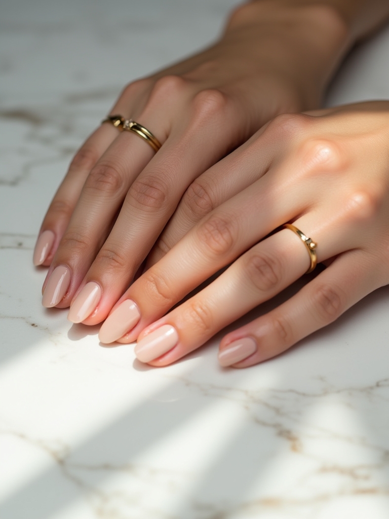 elegant polished almond nails