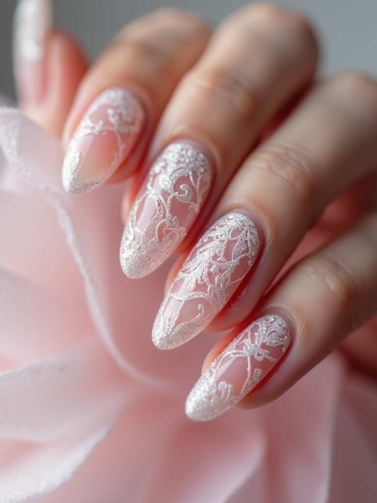 elegant vintage lace manicure