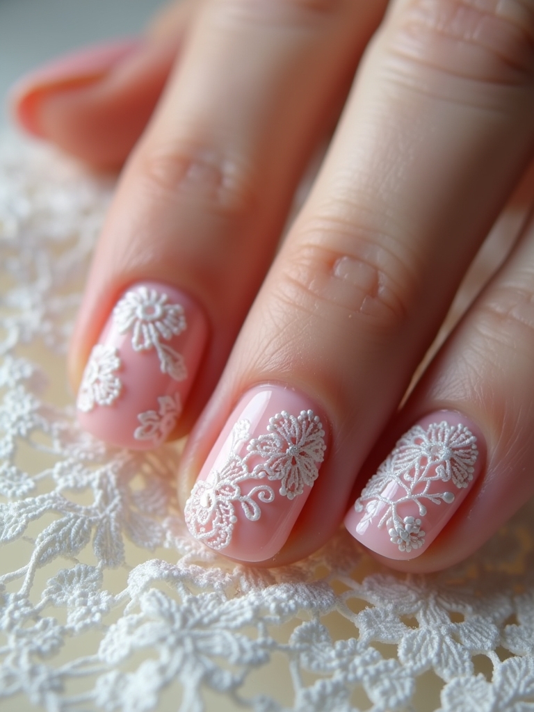 elegant vintage lace nails