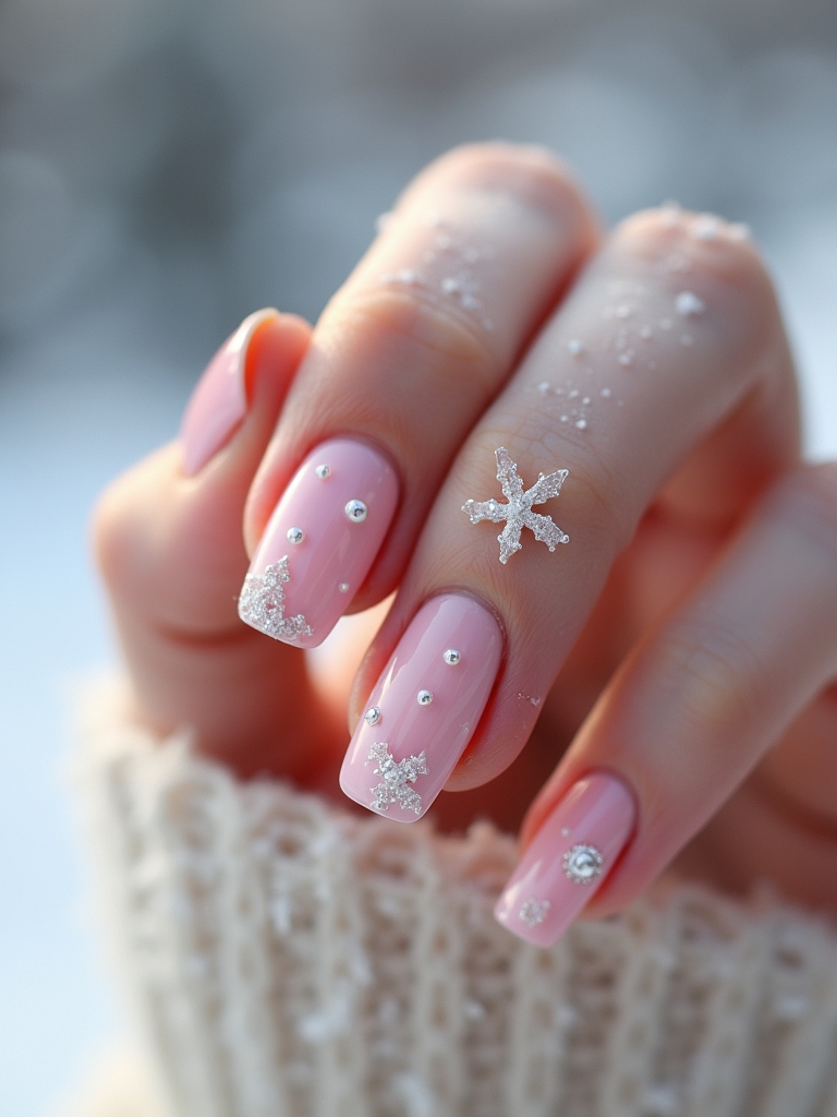 elegant winter nail accents
