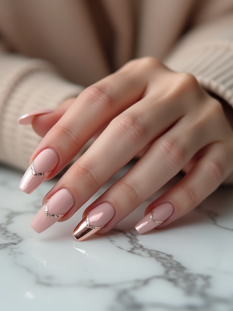 elevate nails with metallics