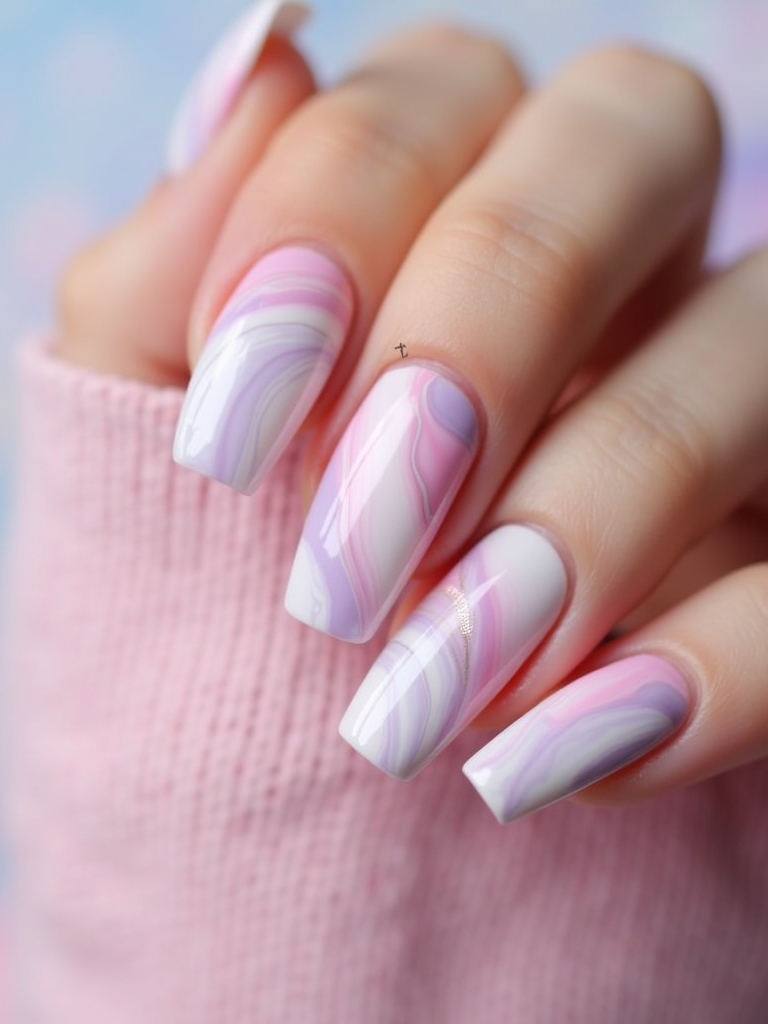 enchanting marble nail designs