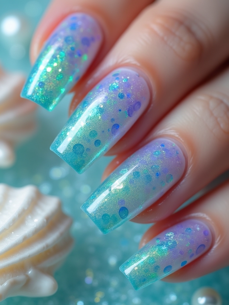 enchanting mermaid inspired jelly nails