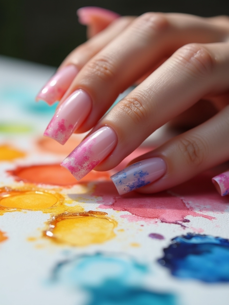 enchanting watercolor nail art