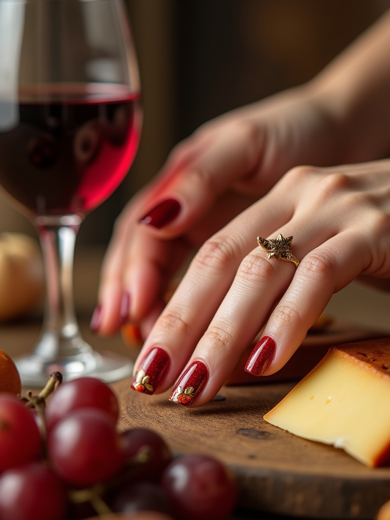 festive wine and cheese