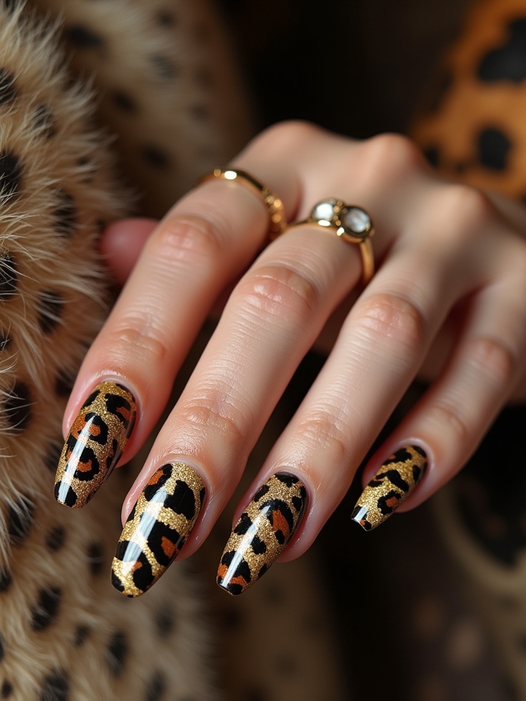 fierce animal print nails