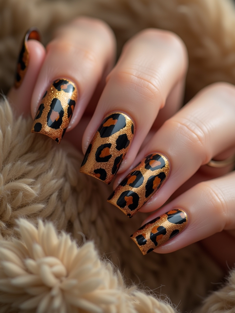 fierce animal print nails
