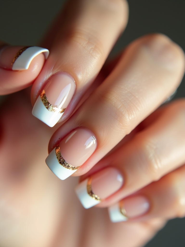 foil accented french nails