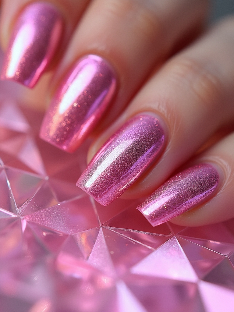 geometric pink chrome designs
