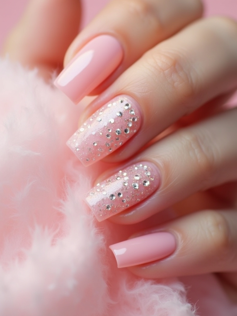 glamorous baby pink rhinestones