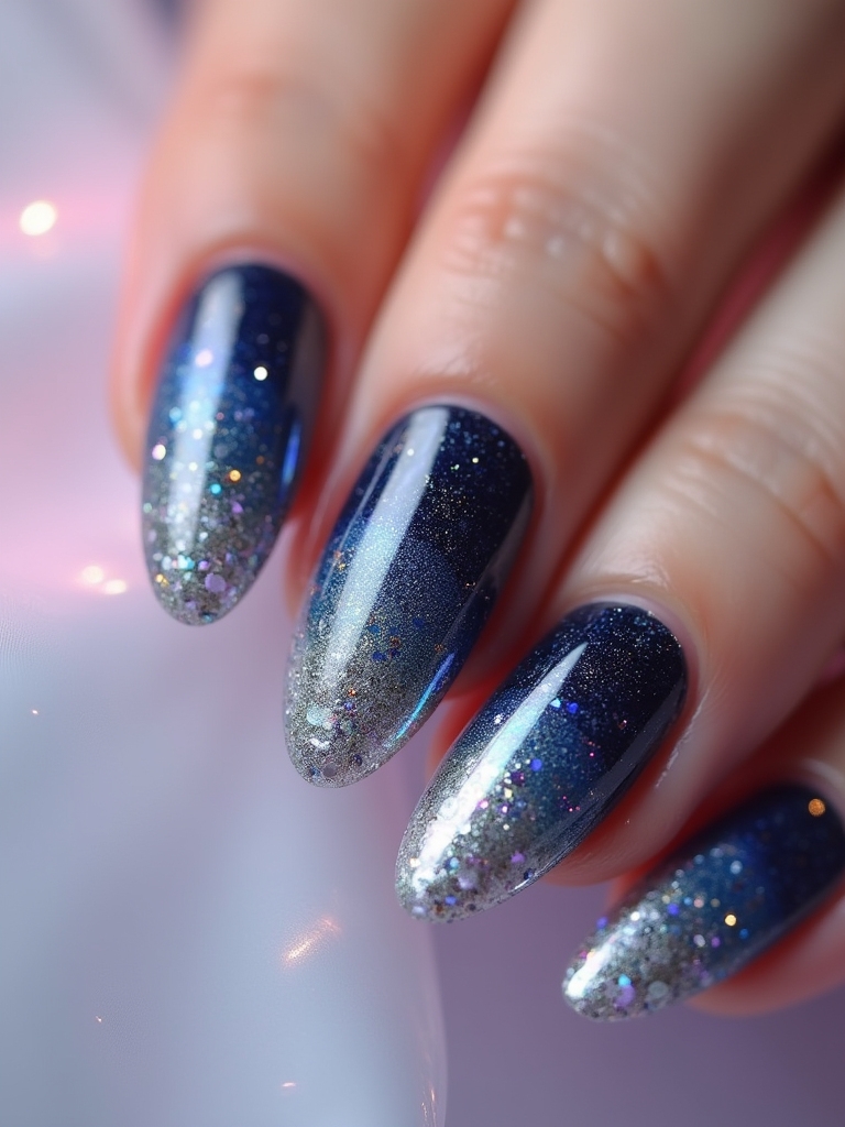glamorous glitter gradient nails