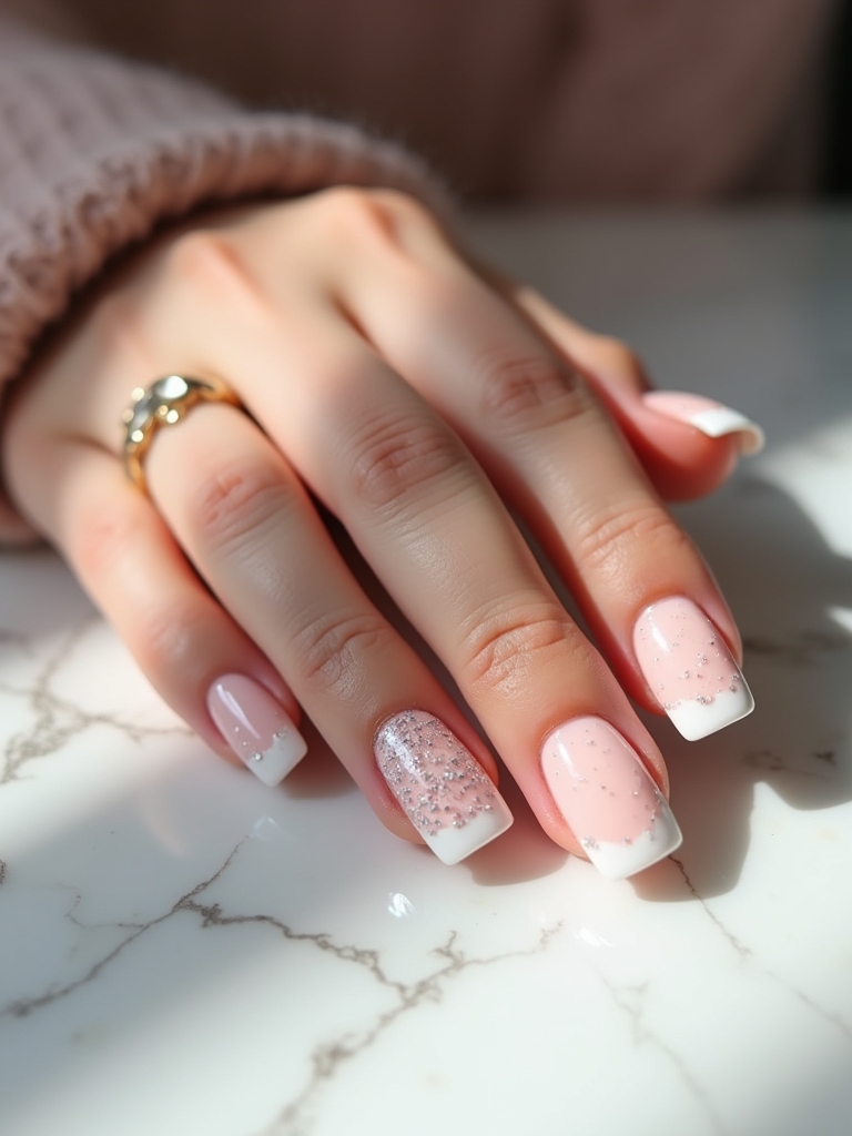 glamorous glitter nail accents