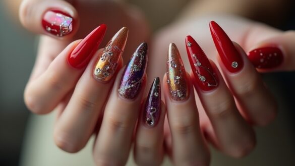 glamorous long nails style