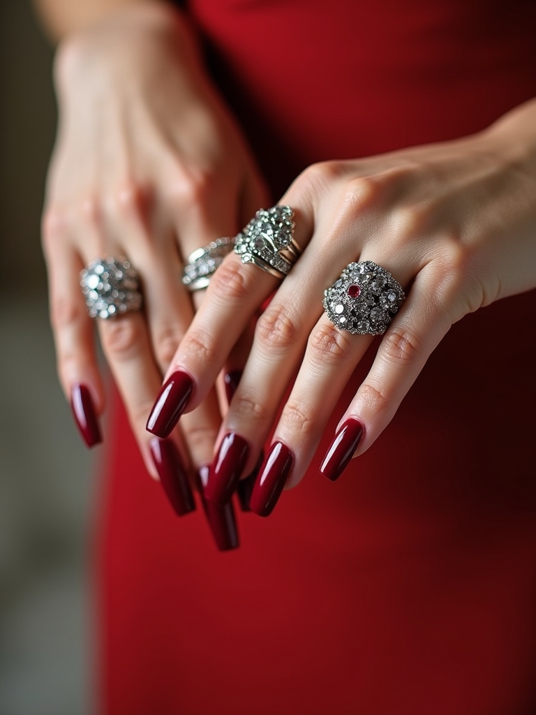 glamorous statement nail rings