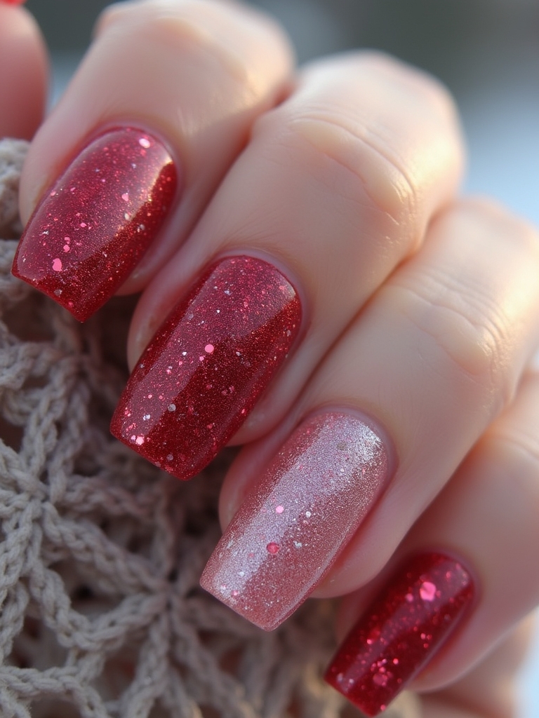 glittering gradient nail art