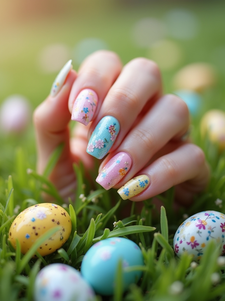 glittery eggs for easter
