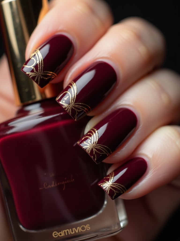 glossy cabernet with accents