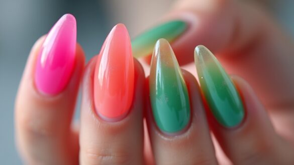 glossy jelly nail designs