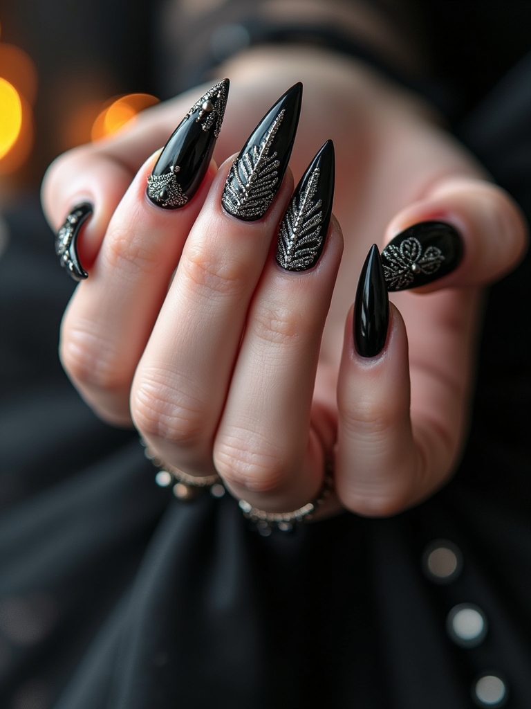 gothic crystal nail designs