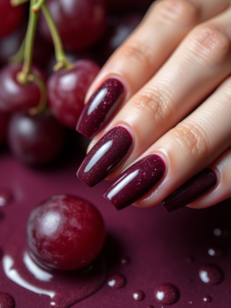 grape juice inspired manicure designs
