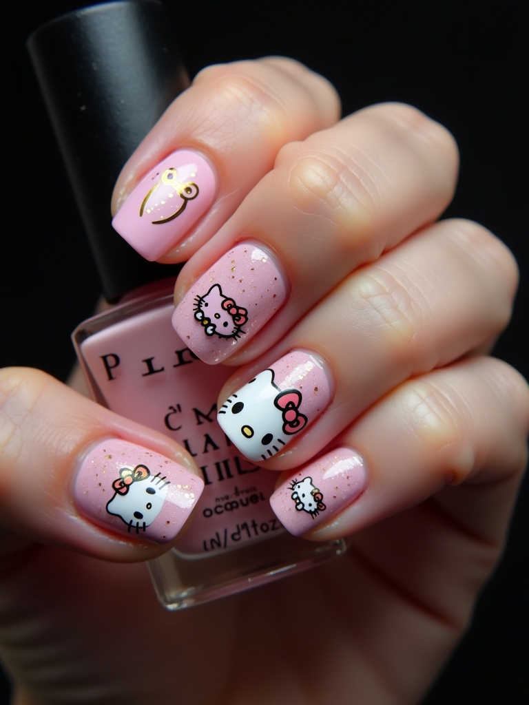 hello kitty nail art