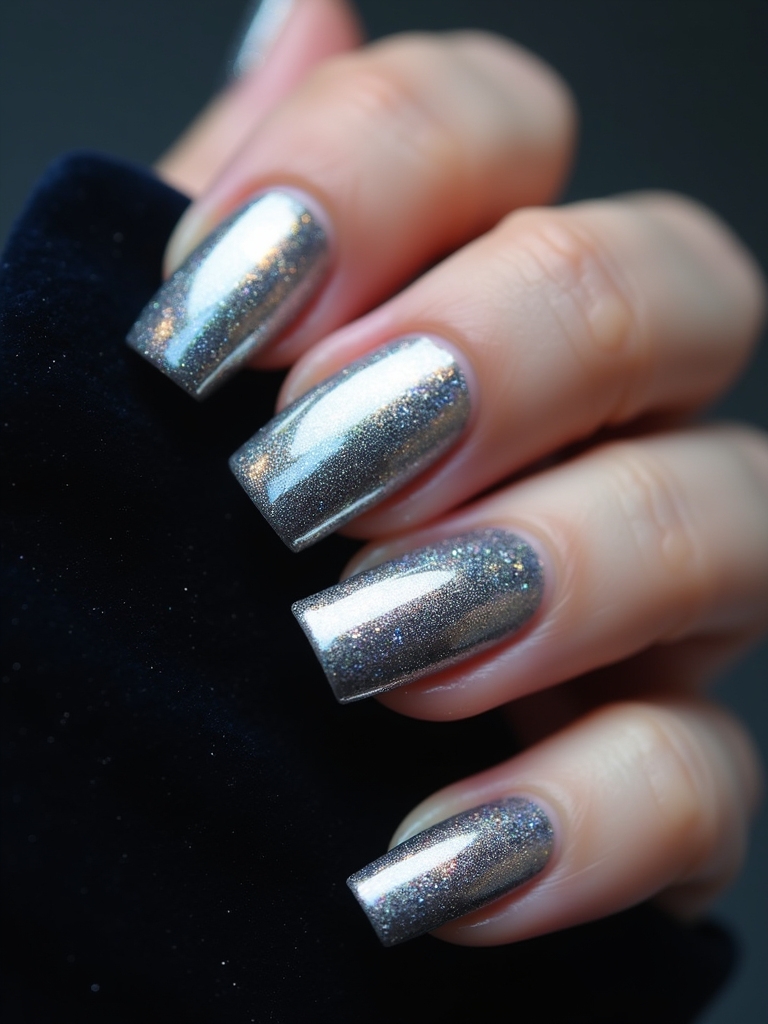 iridescent silver nail techniques