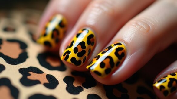 leopard print nail designs