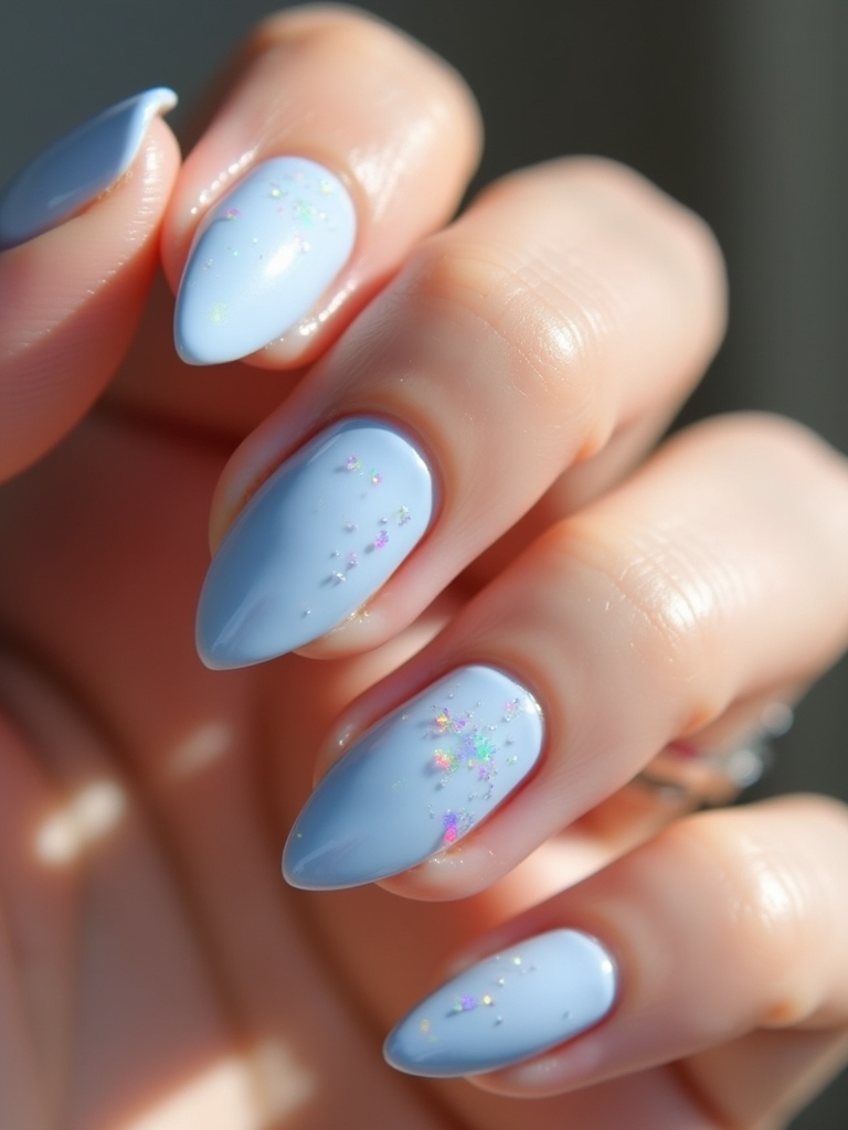 light blue pastel nails