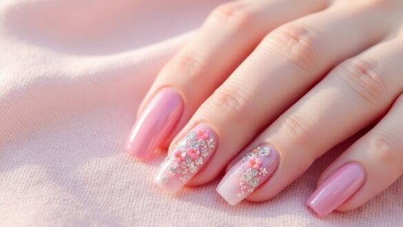 light pink nail designs