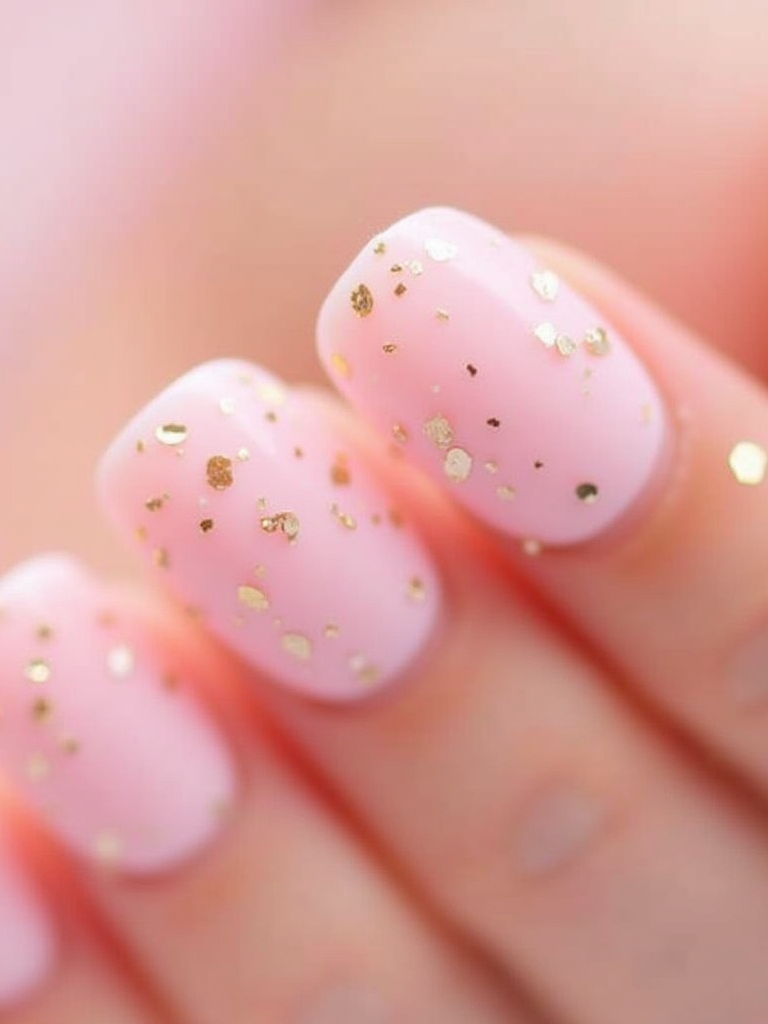 luxurious baby pink manicure