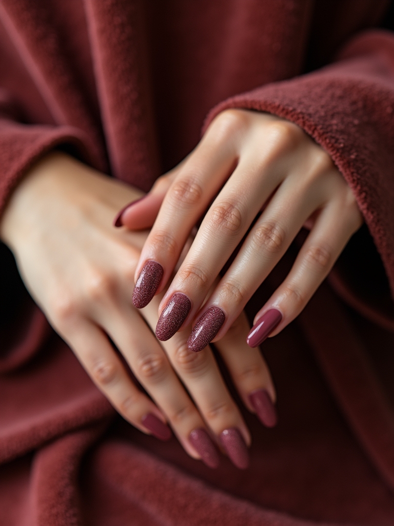 luxurious textured velvet nails