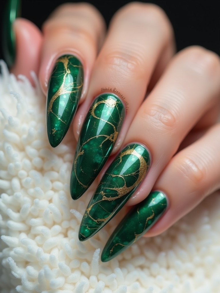 marble nail design elegance