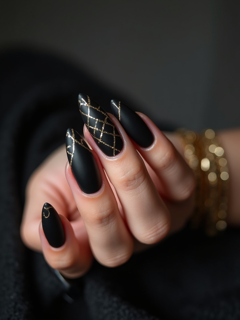 matte black nail elegance