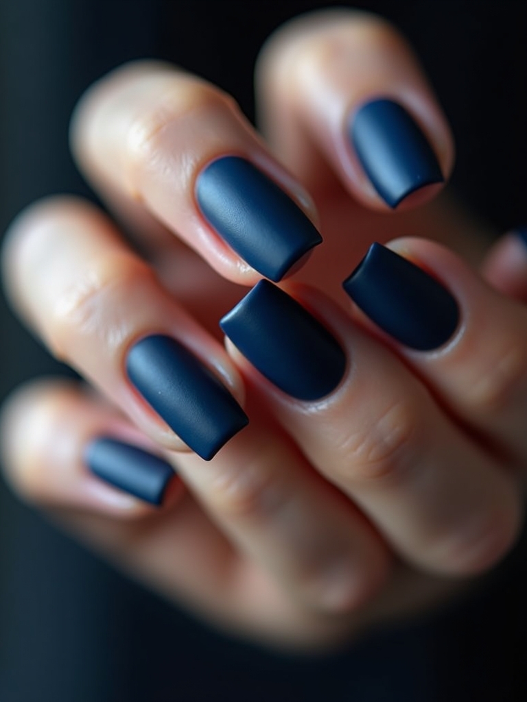 matte dark blue sophistication