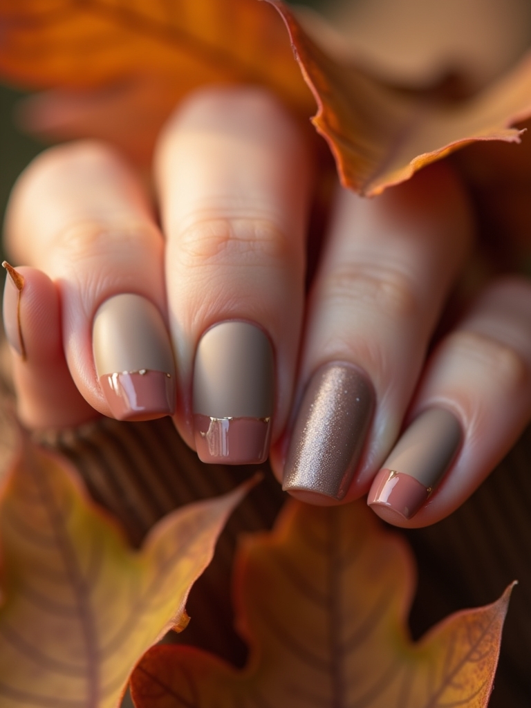 matte taupe glossy tips