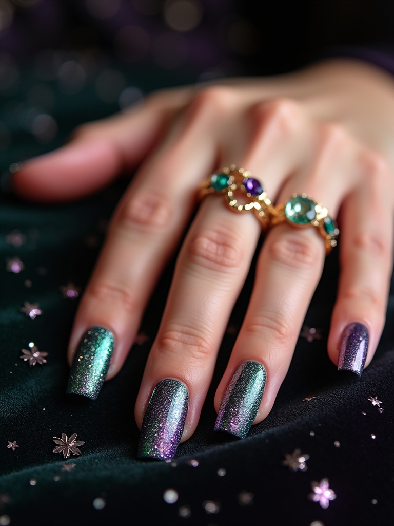 mesmerizing sparkling nail art