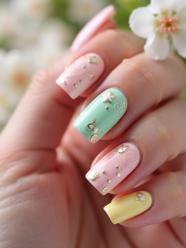 metallic accents for nails