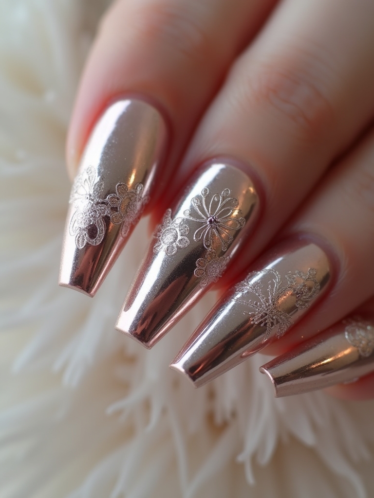 metallic ballerina nail designs